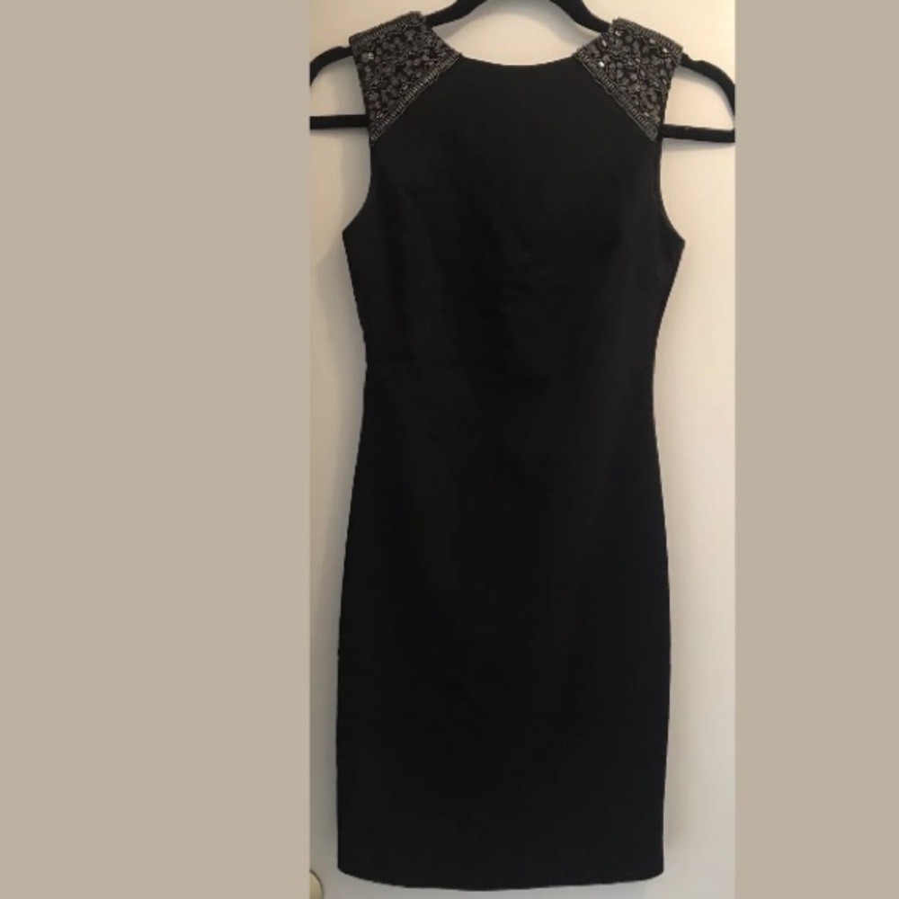 NWT Zara beaded low back cocktail lbd dress Xs